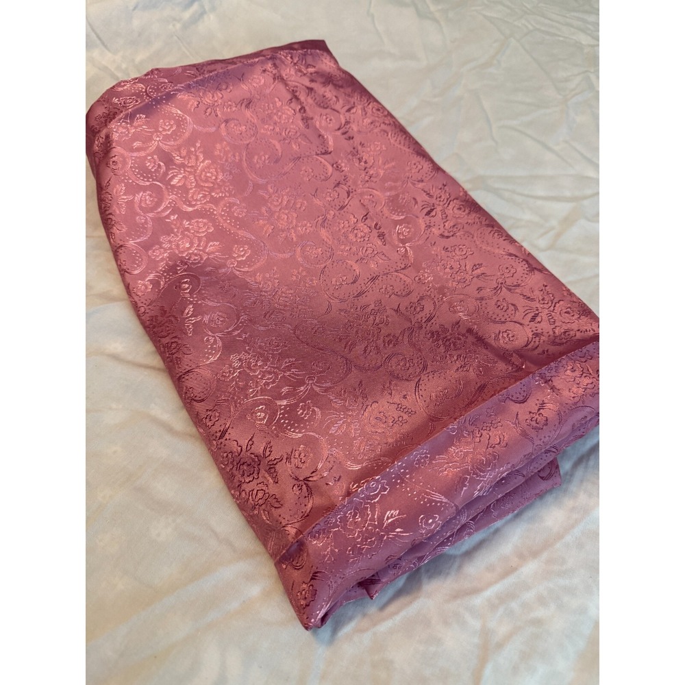 Vintage Elegant Pink Brocade 3.5 yards Fabric High Sheen Ornate 44"wide glimmer - Picture 3 of 4